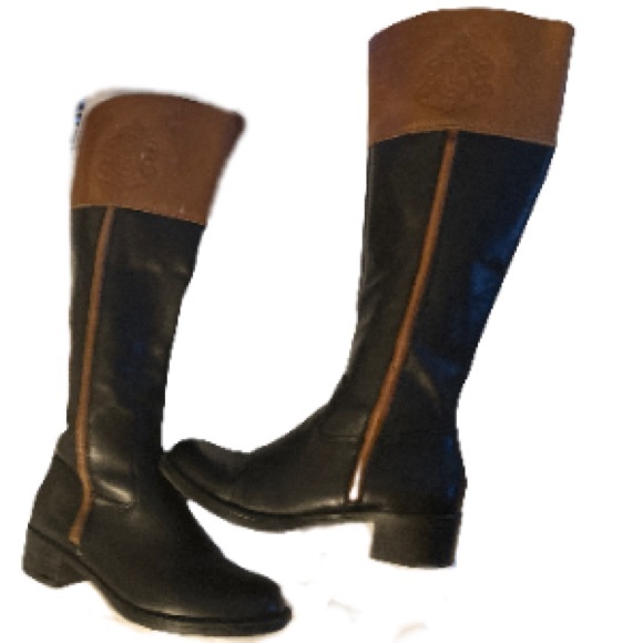 Franco Sarto Women’a Black with Brown detailing, Tall Riding Boots 7 - Picture 2 of 14